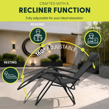 LUXURY Zero Gravity Chairs Set of 2