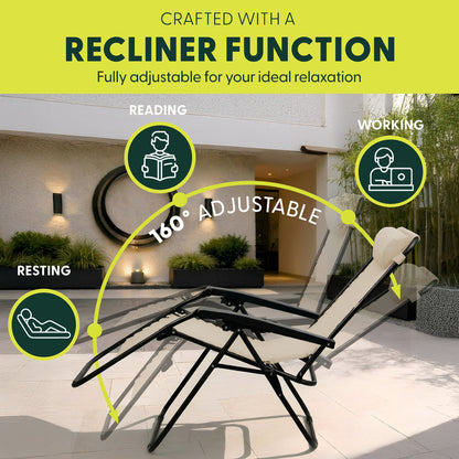 LUXURY Zero Gravity Chairs Set of 2